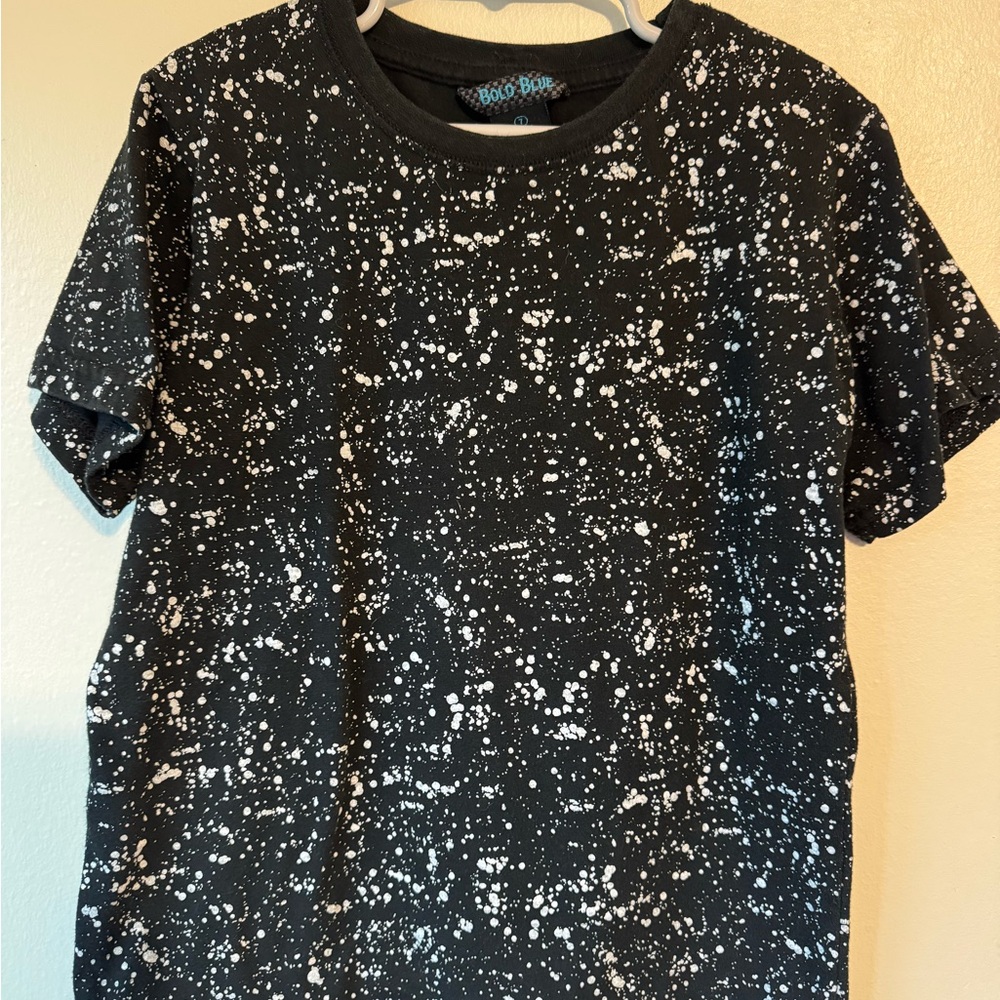 Black and White Splatter Boys Shirt 7